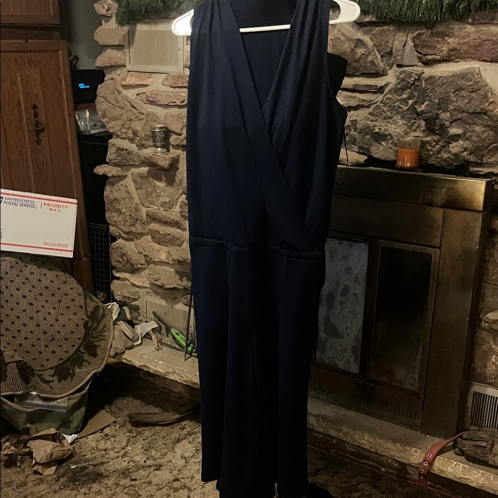 Halogen Blue Utility Jumpsuit with Relaxed Fit